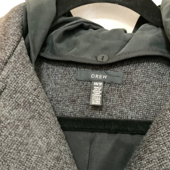 DREW Charcoal Gray Moto Jacket w/Removable Hood size XS - Picture 3 of 6